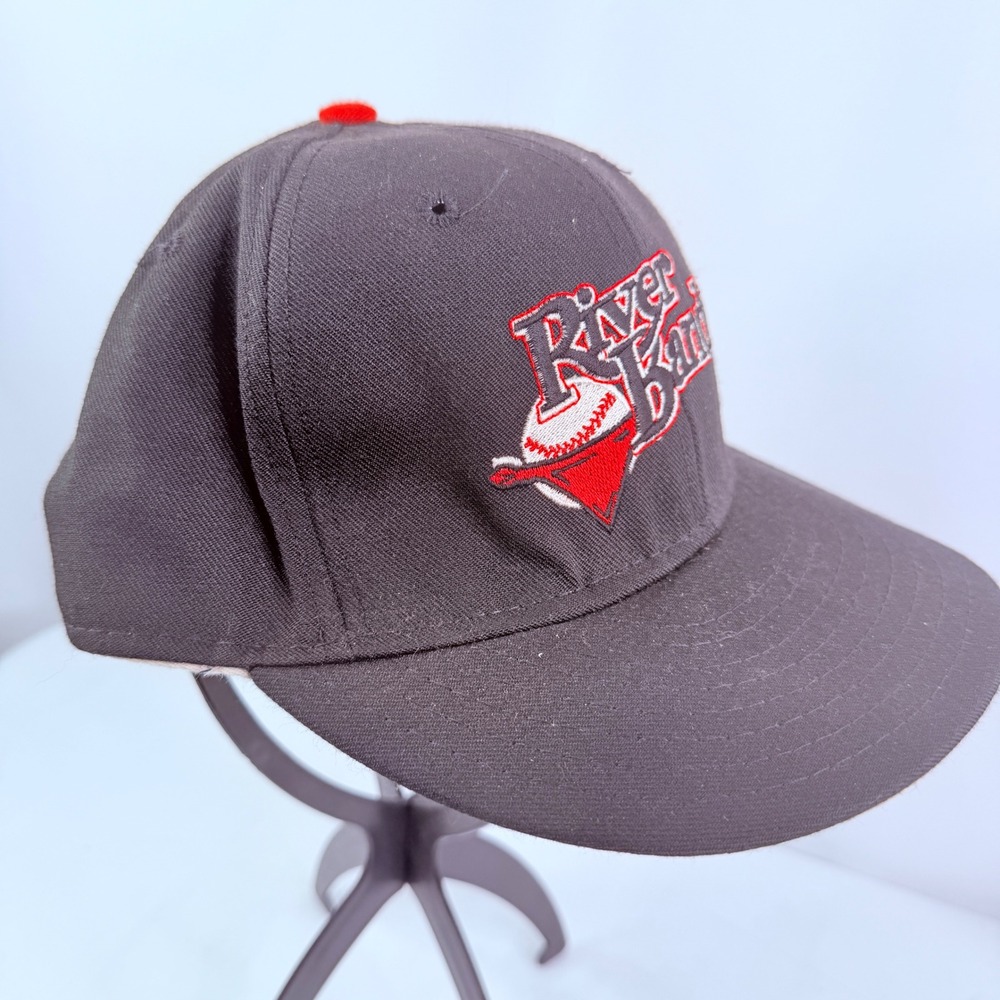 Vintage Quad Cities River Bandits Pro-Line Fitted Hat Black Houston Astros 7 3/8